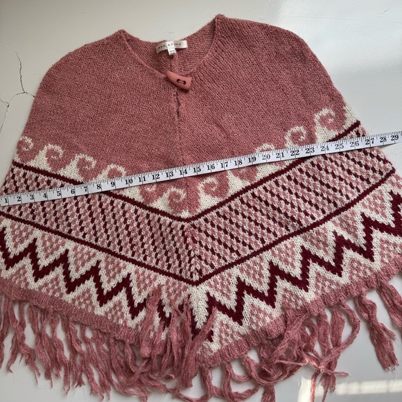 Max Studio Knit Poncho Boho Folk Retro Festival Artisan O/S - Picture 10 of 11
